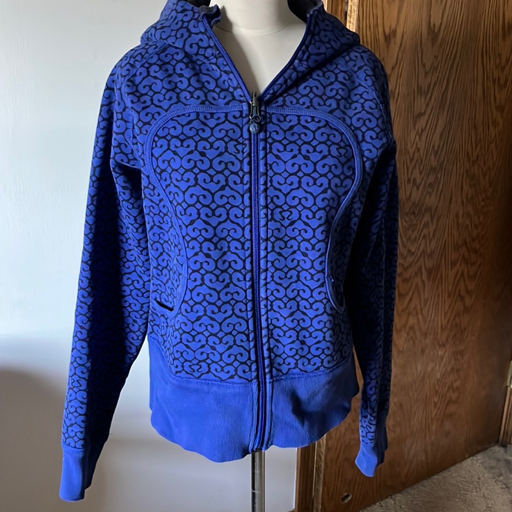lululemon athletica Blue Patterned Full-Zip Hoodie